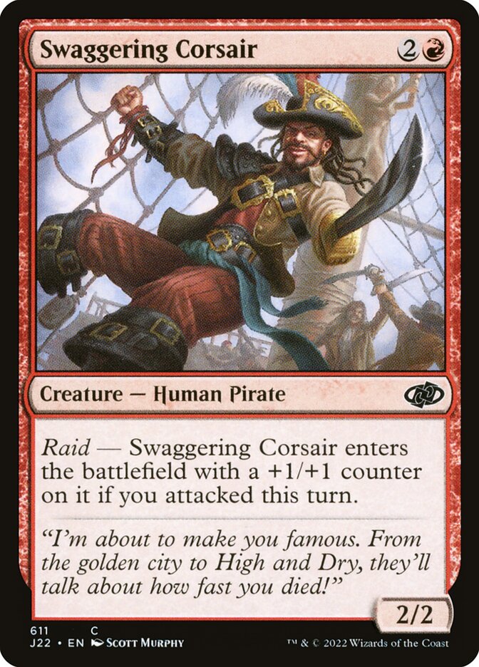 Swaggering Corsair card front