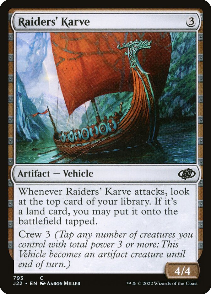 Raiders' Karve card front
