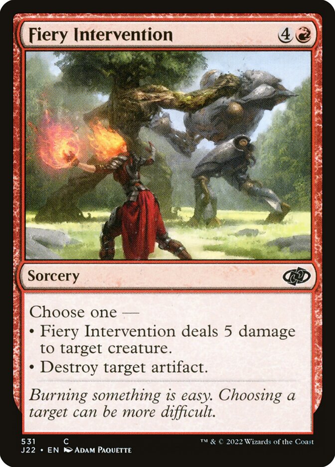 Fiery Intervention card front