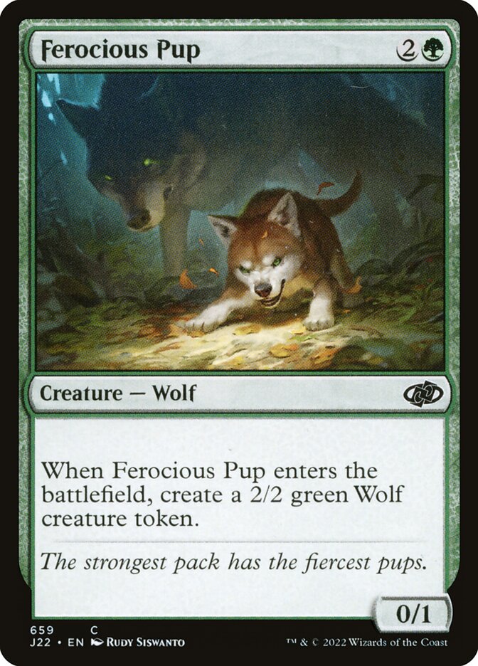 Ferocious Pup card front