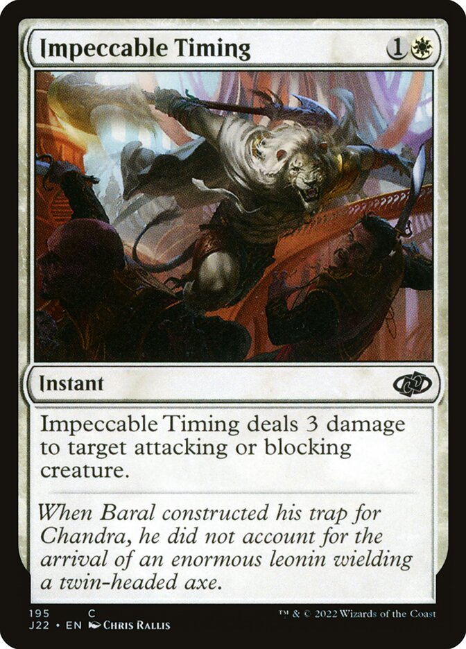 Impeccable Timing card front