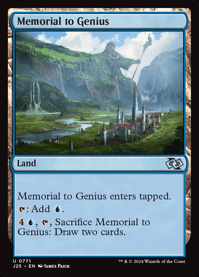 Memorial to Genius card front