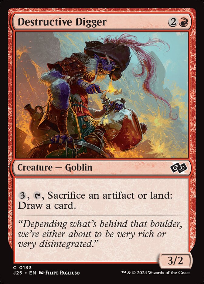 Destructive Digger card front