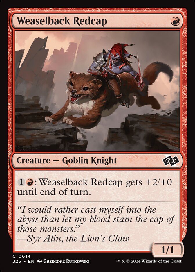 Weaselback Redcap card front