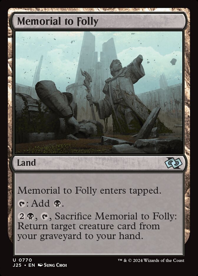 Memorial to Folly card front