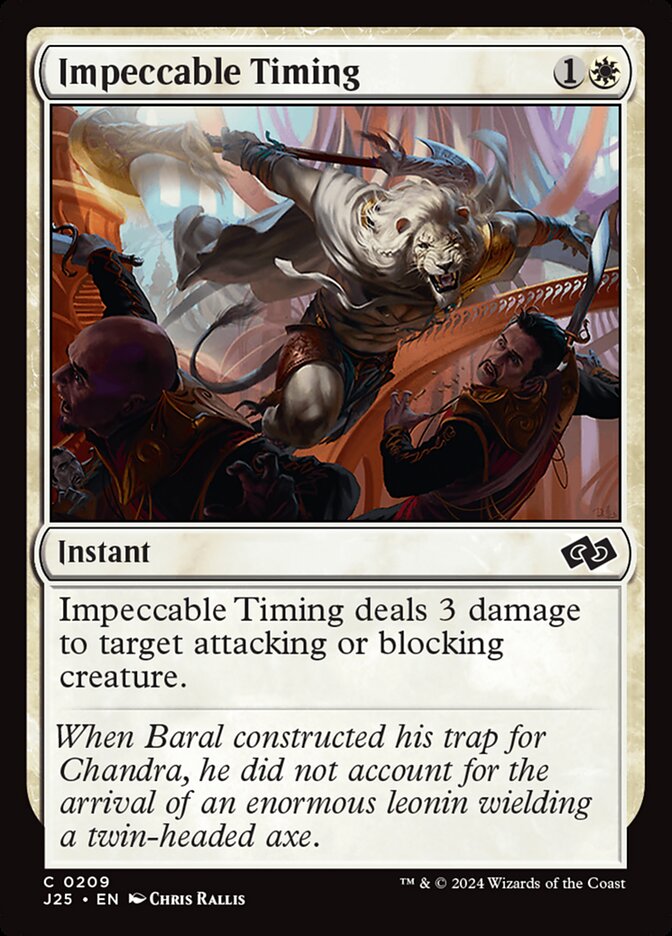 Impeccable Timing card front