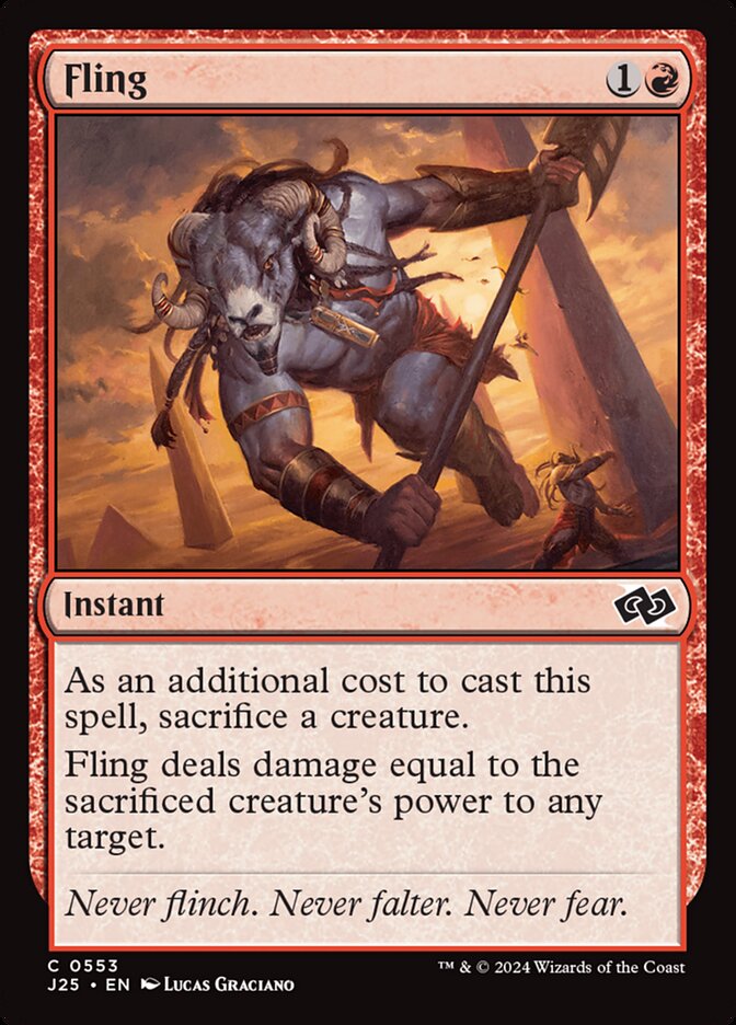 Fling card front