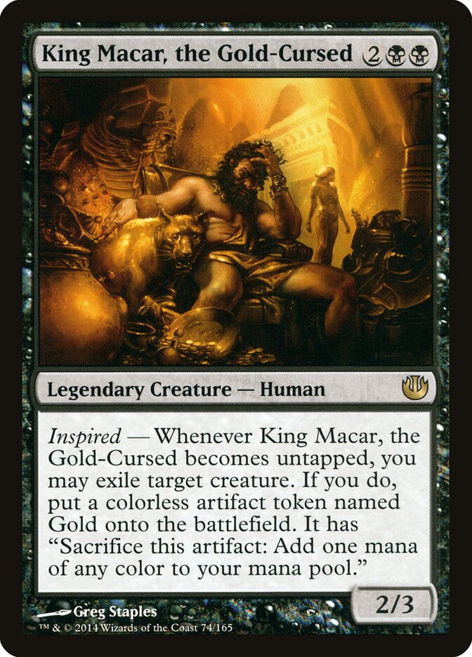 King Macar, the Gold-Cursed card front