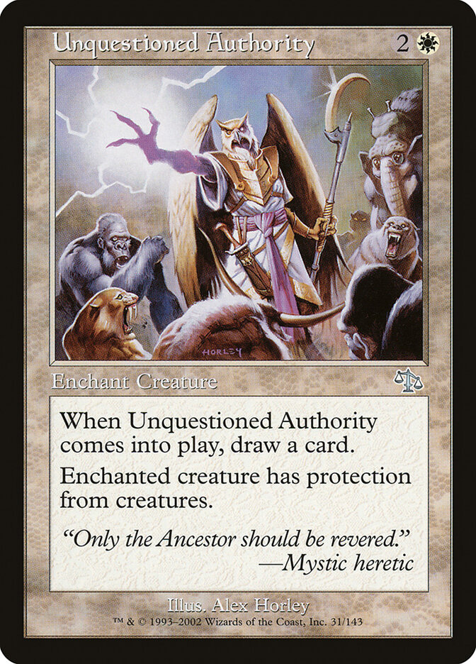 Unquestioned Authority card front