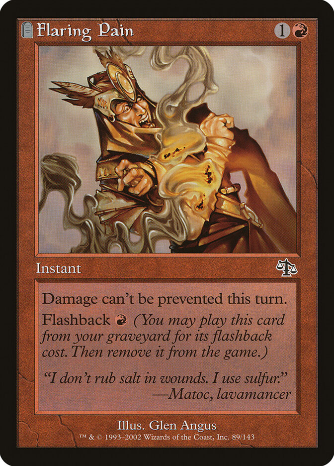 Flaring Pain card front