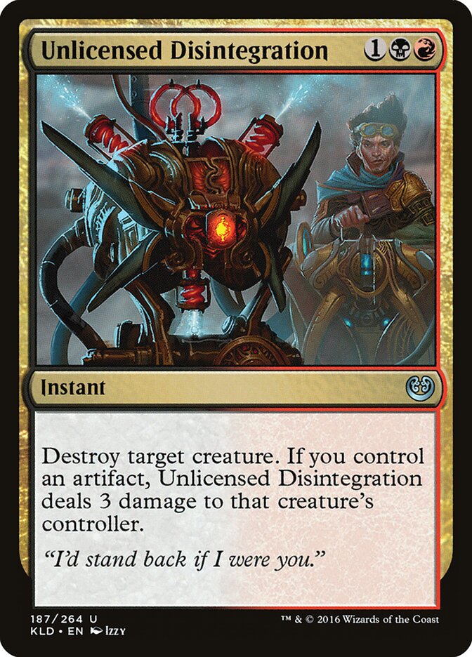 Unlicensed Disintegration card front