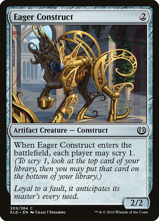 Eager Construct card front