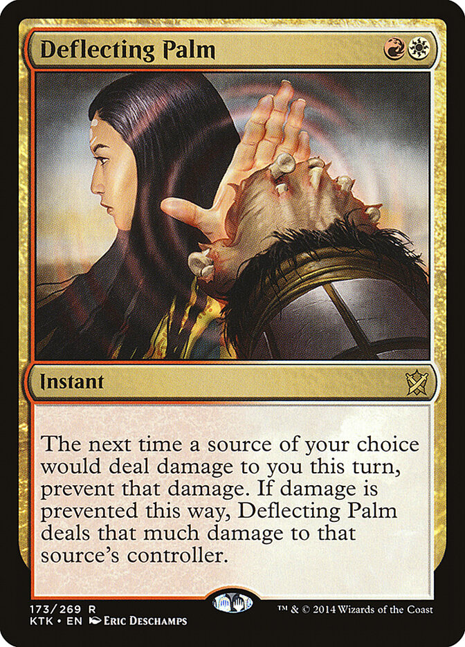 Deflecting Palm card front