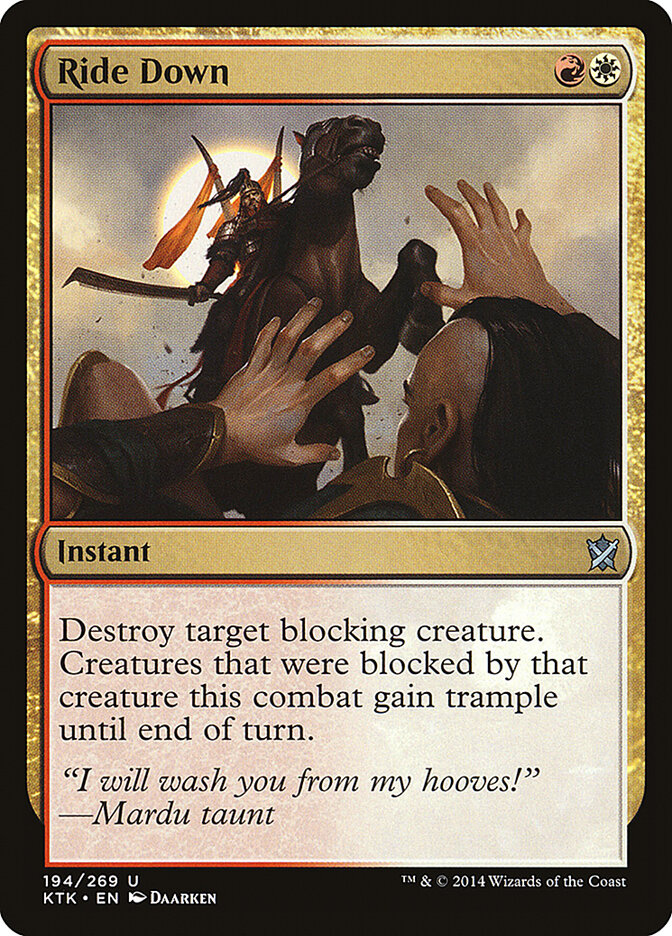 Ride Down card front