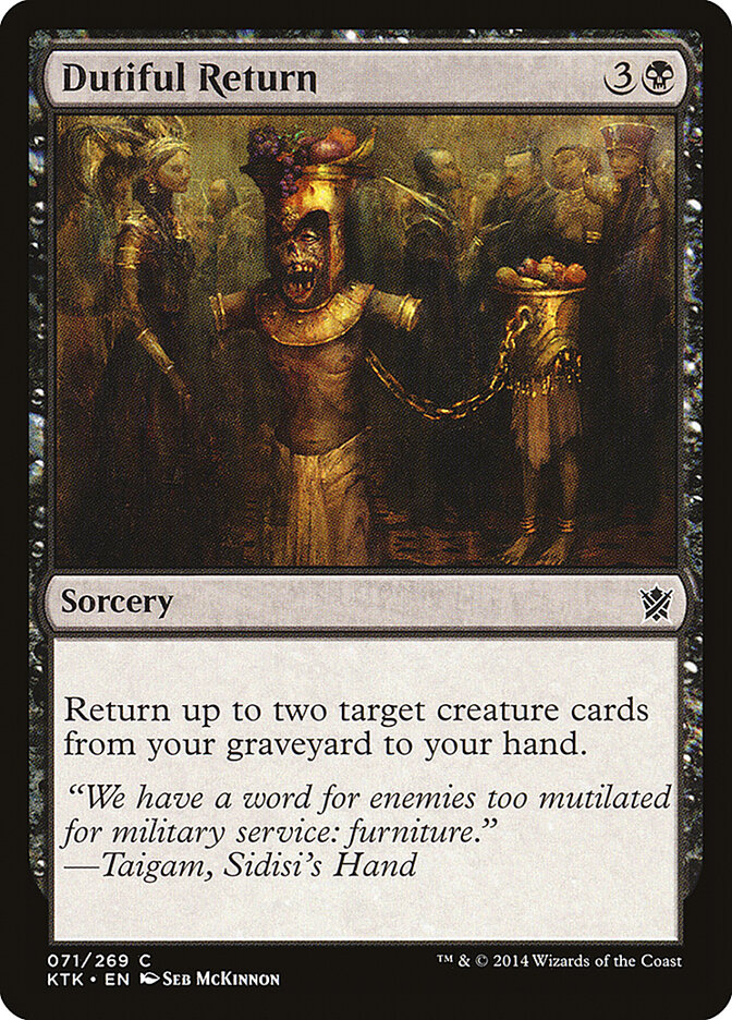 Dutiful Return card front