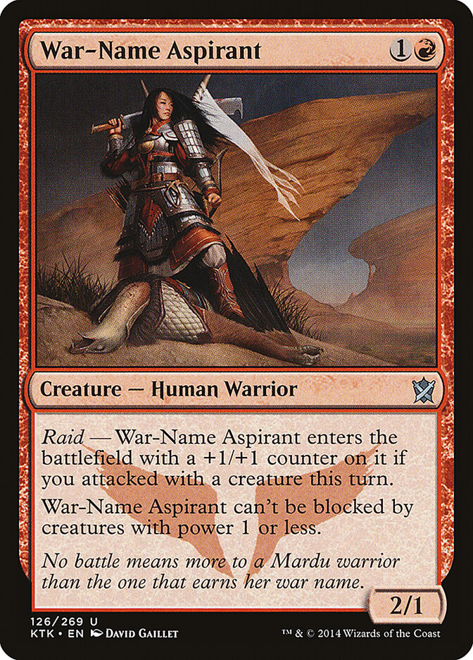 War-Name Aspirant card front
