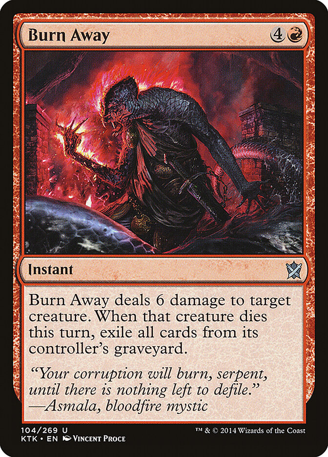 Burn Away card front