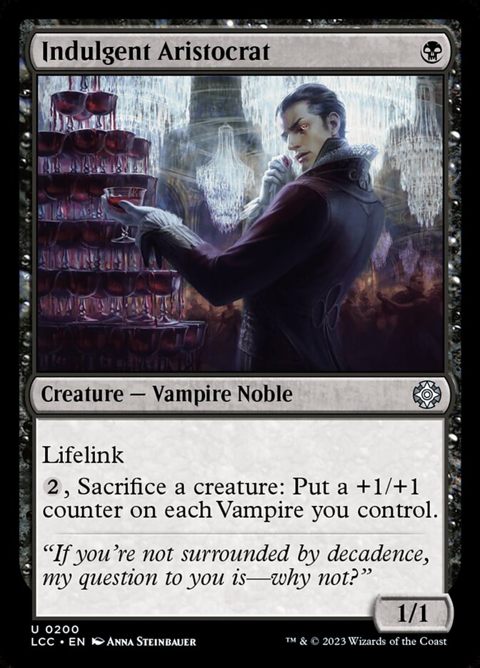 Indulgent Aristocrat card front