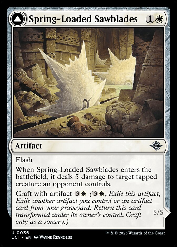 Spring-Loaded Sawblades card front