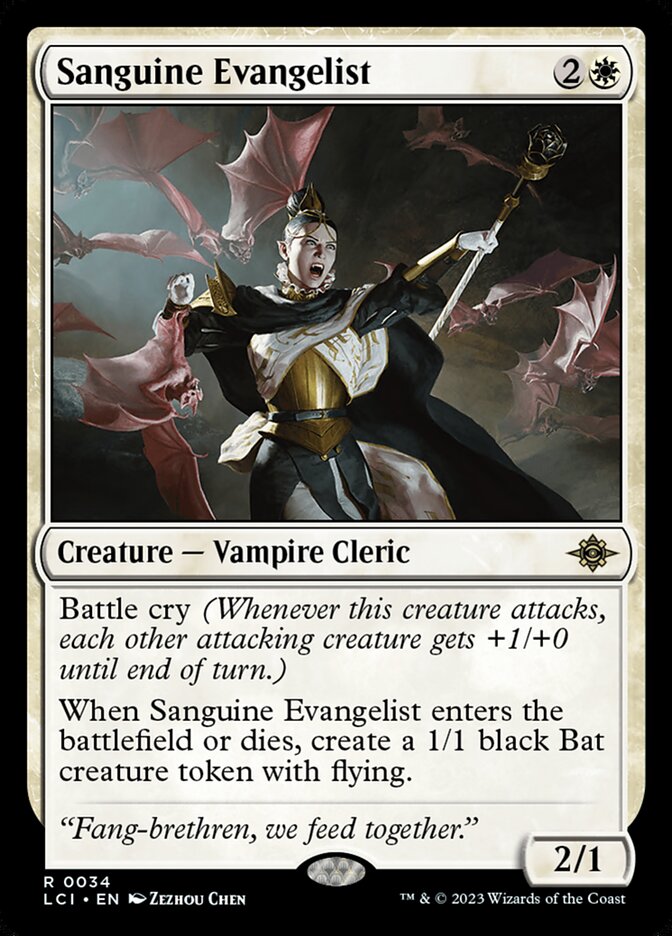Sanguine Evangelist card front
