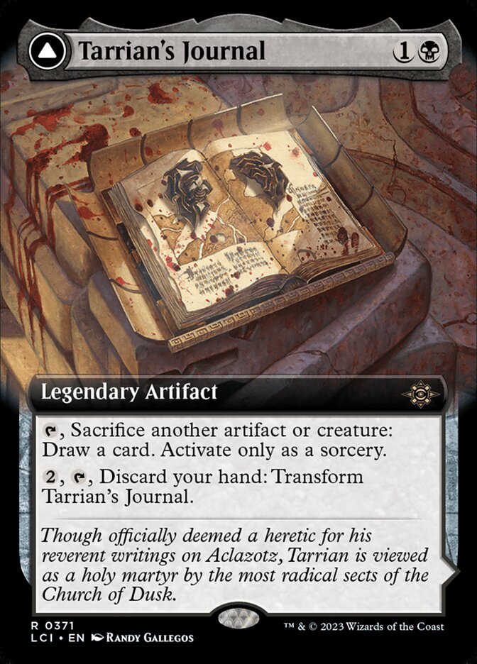 Tarrian's Journal card front