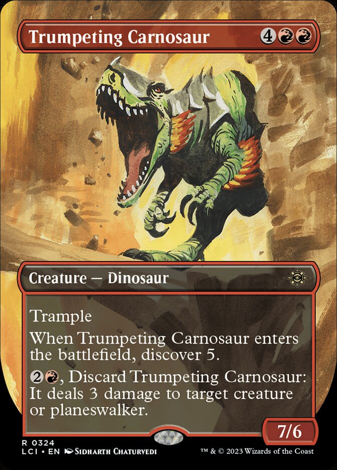 Trumpeting Carnosaur card front