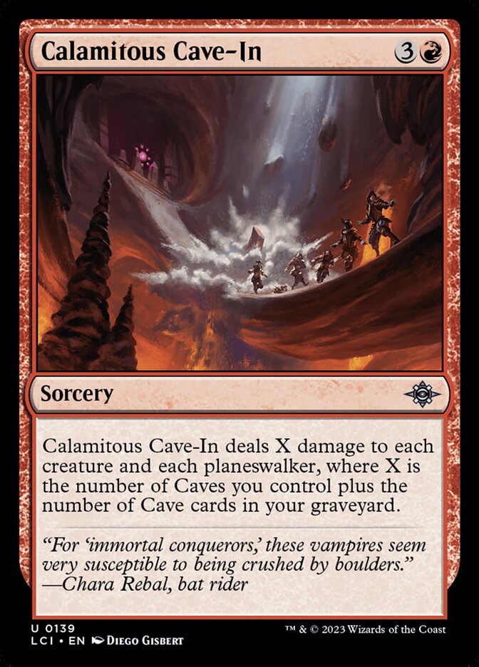 Calamitous Cave-In card front