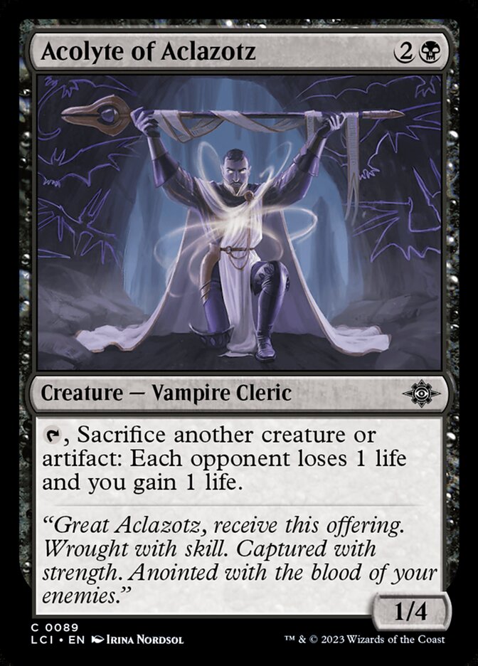 Acolyte of Aclazotz card front