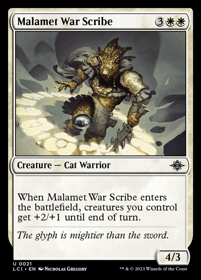 Malamet War Scribe card front