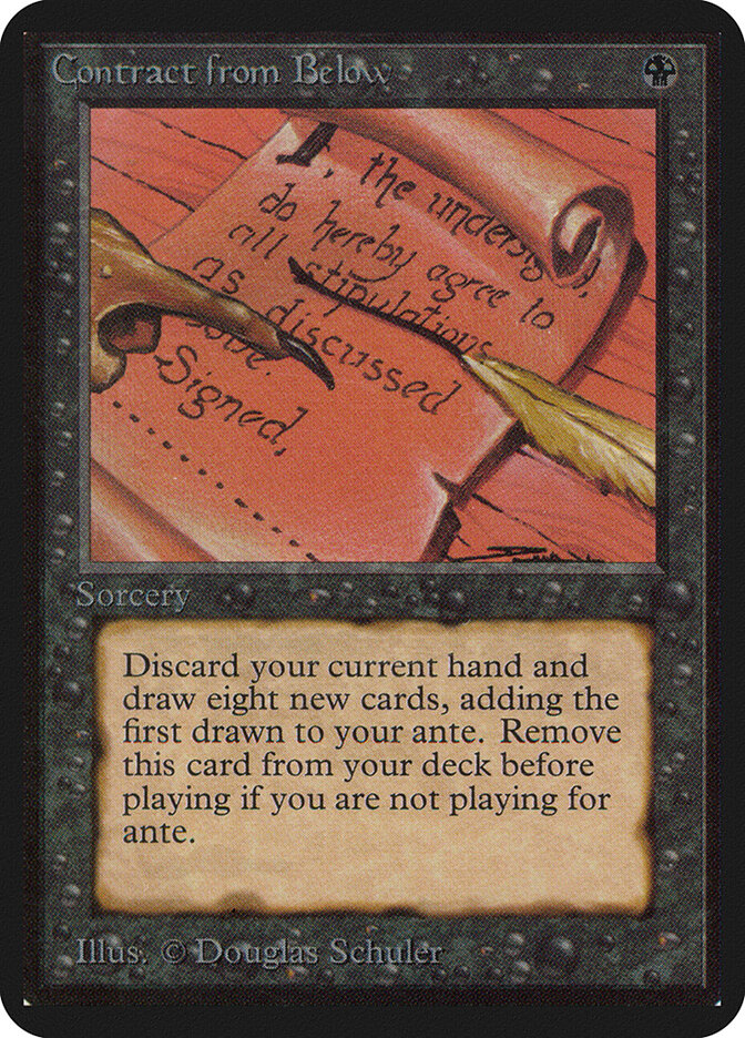 Contract from Below card front