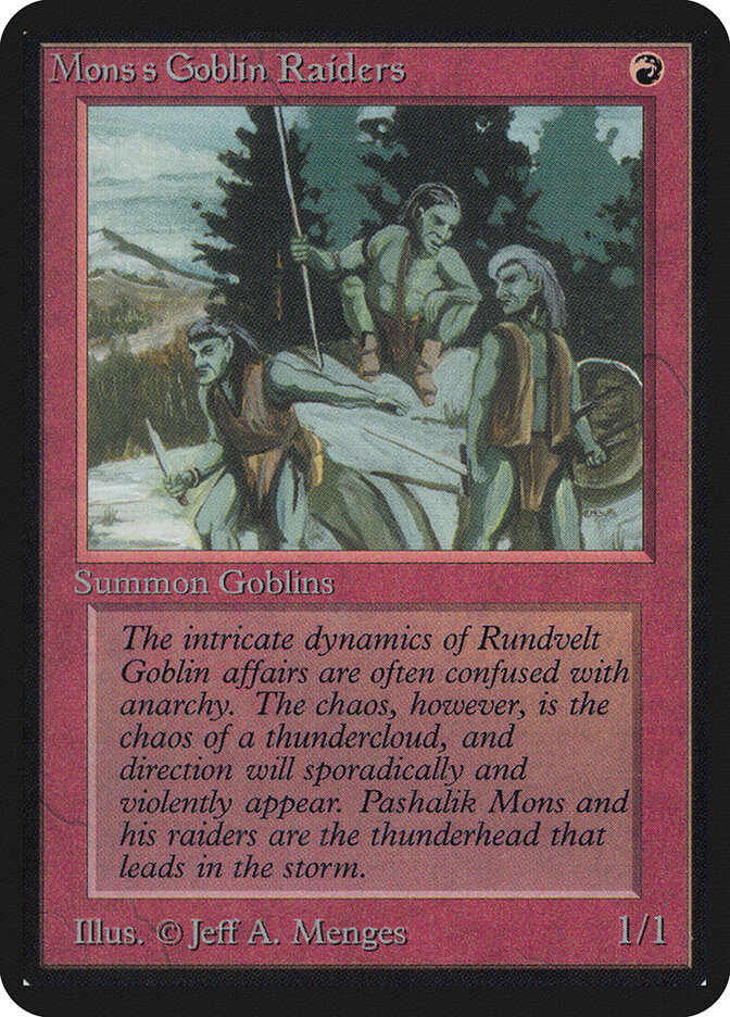 Mons's Goblin Raiders card front