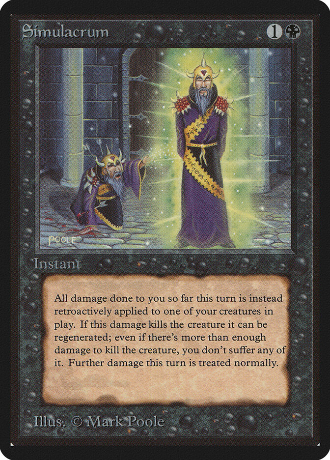 Simulacrum card front