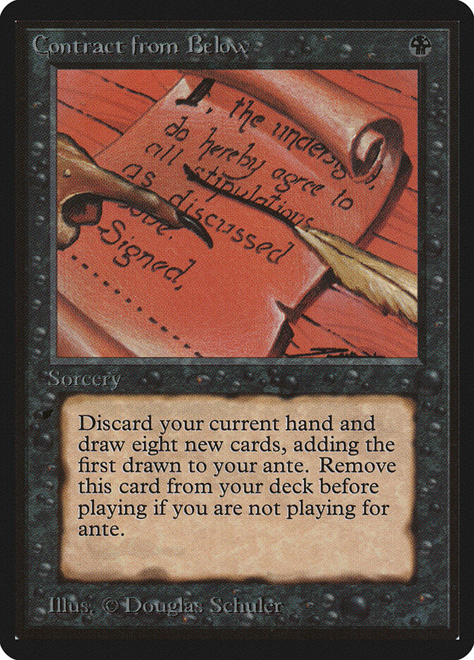 Contract from Below card front