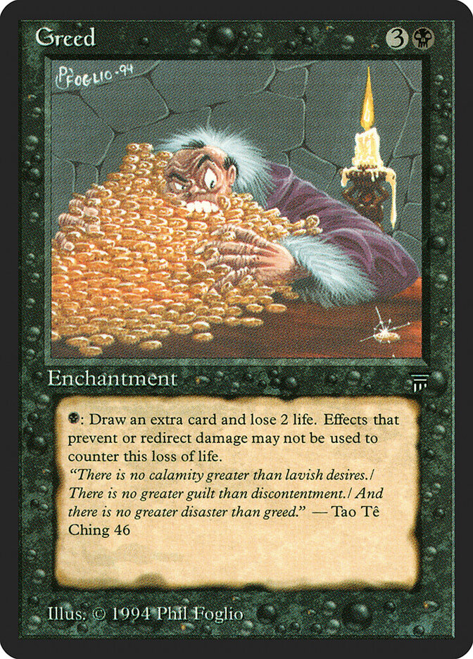 Greed card front