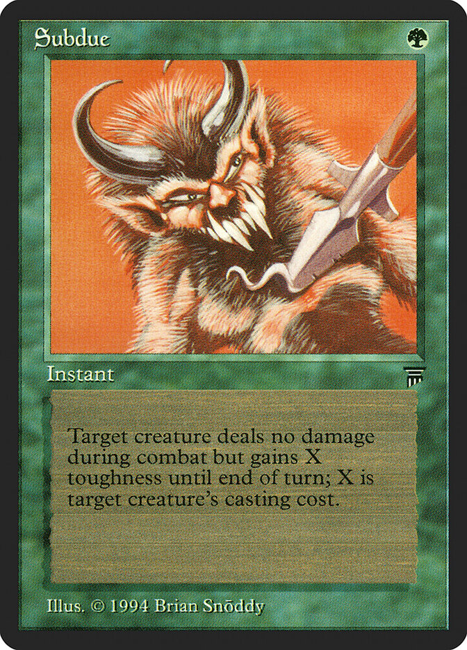 Subdue card front
