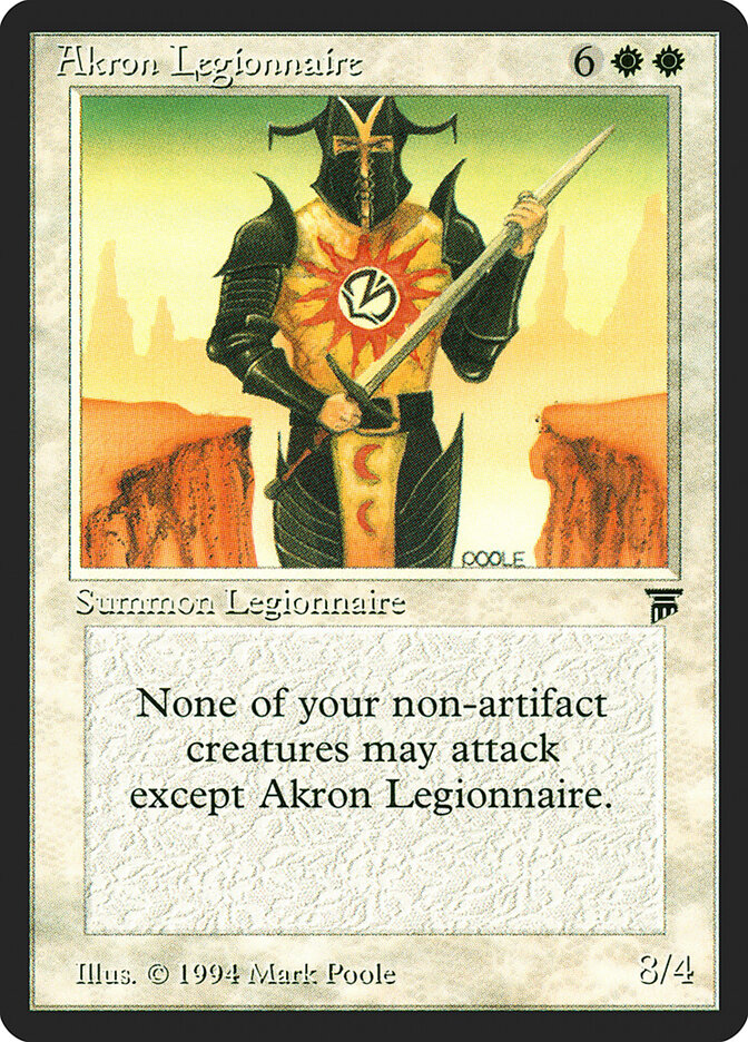 Akron Legionnaire card front