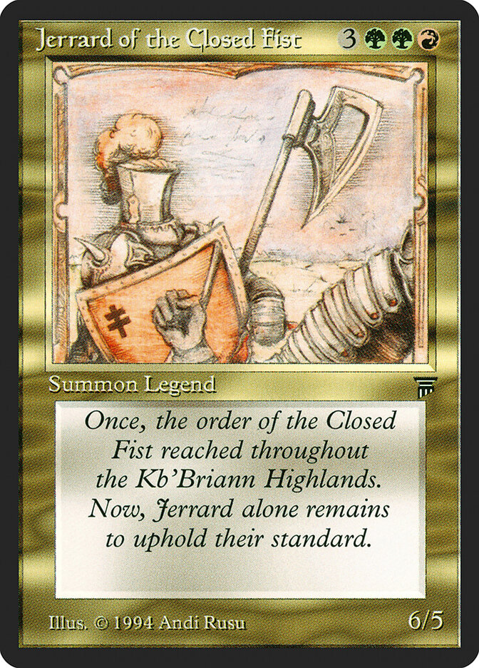 Jerrard of the Closed Fist card front