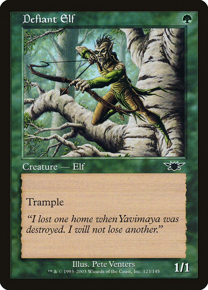 Defiant Elf card front