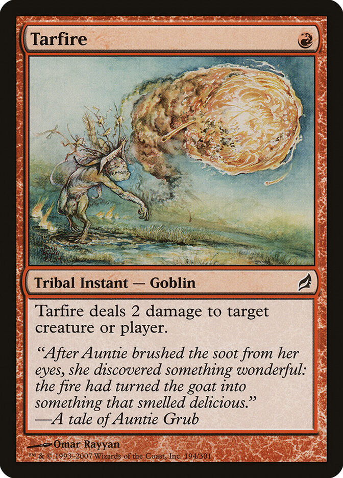 Tarfire card front
