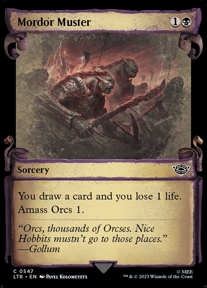 Mordor Muster card front
