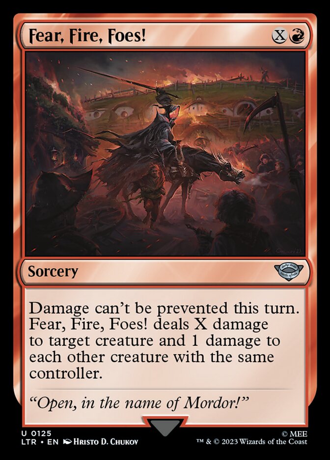 Fear, Fire, Foes! card front