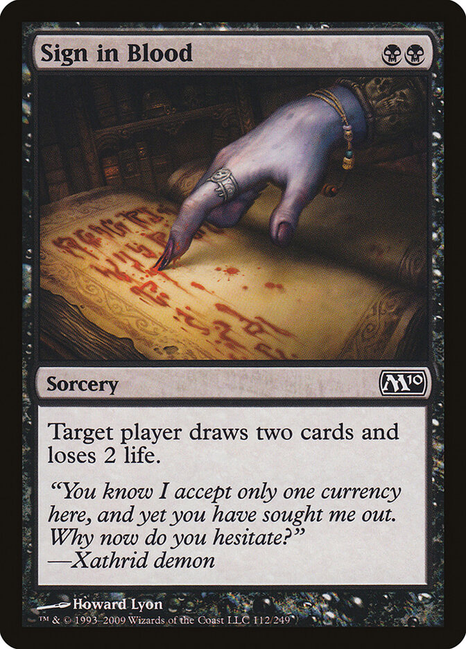 Sign in Blood card front