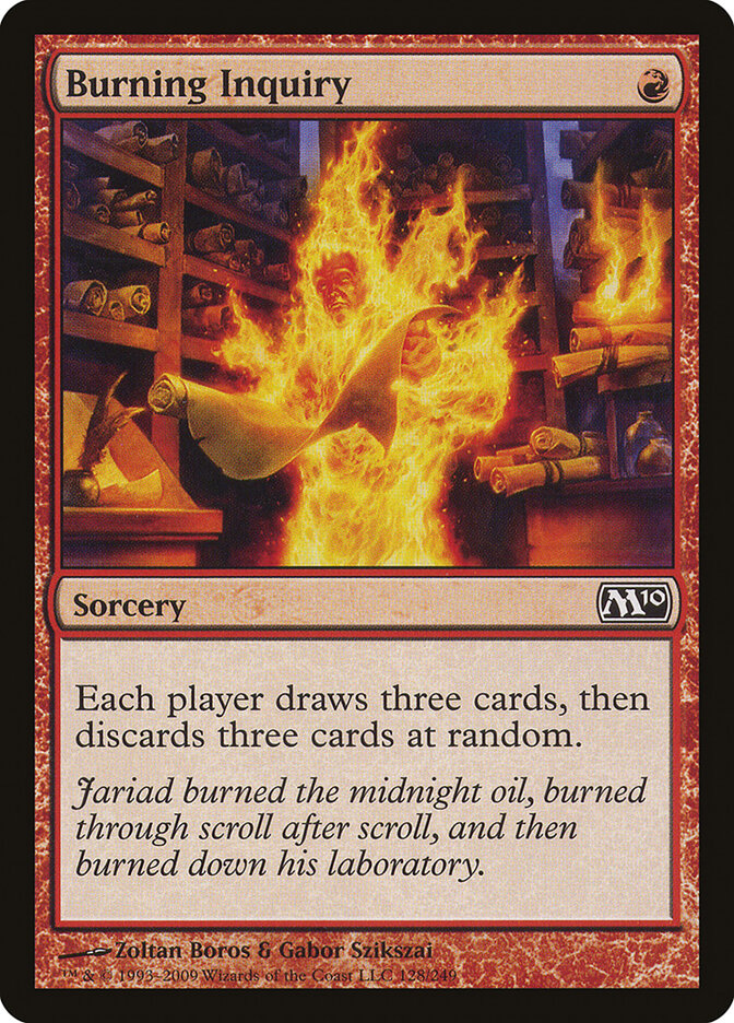 Burning Inquiry card front