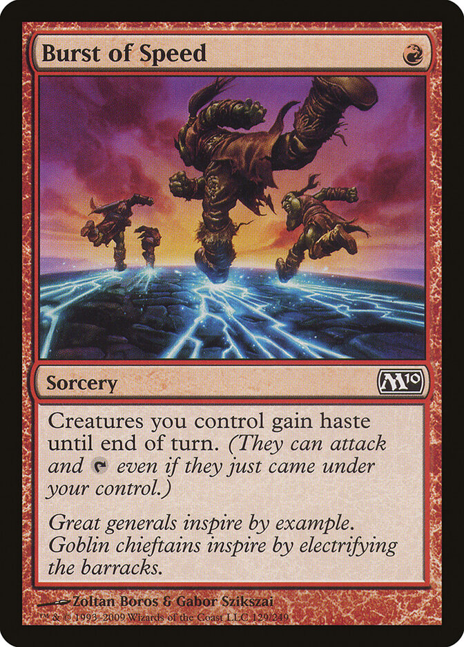 Burst of Speed card front