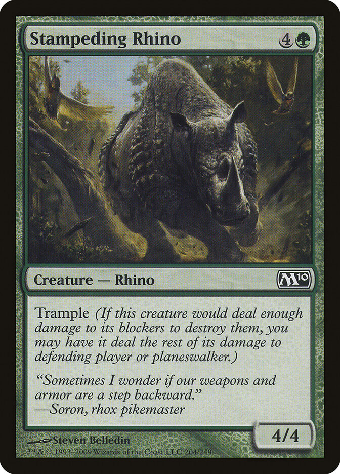 Stampeding Rhino card front