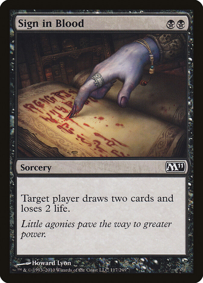 Sign in Blood card front