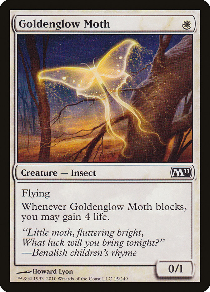Goldenglow Moth card front