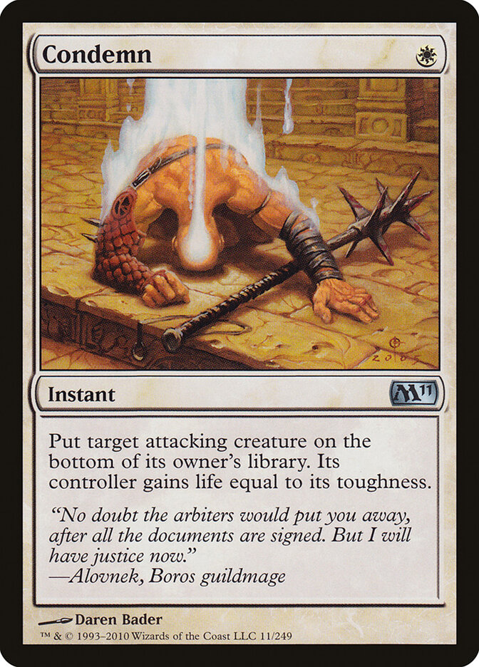 Condemn card front