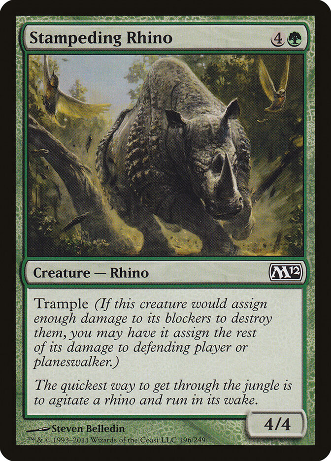 Stampeding Rhino card front