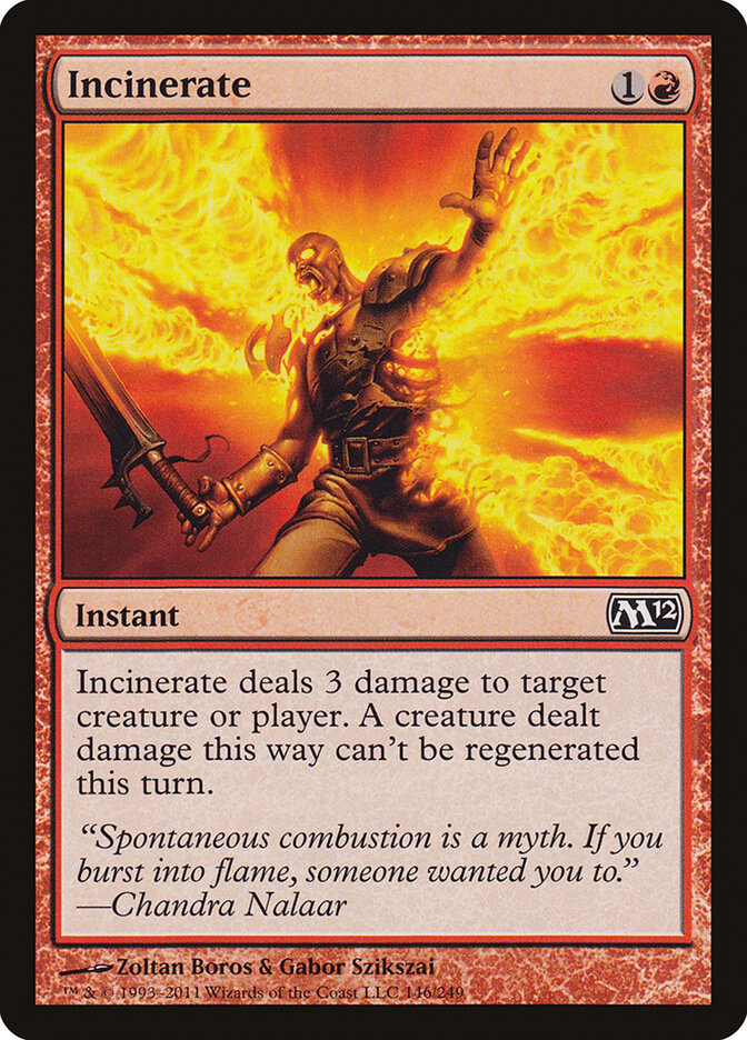 Incinerate card front